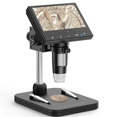 Microscope numérique 1000x et grand écran 4.3" avec vue PC pour adultes