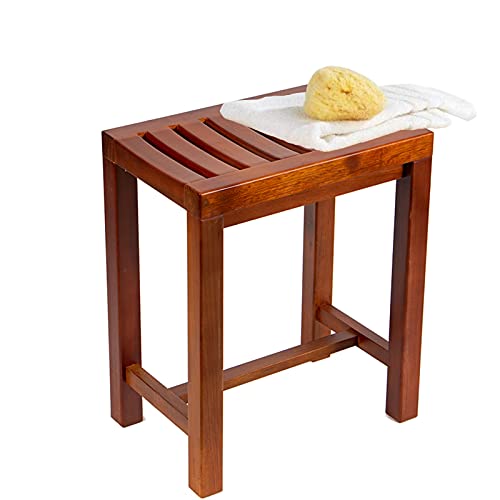 TBLOTYD Shower Stools Long Wooden Spa Bathtub Seat | Waterproof Bathing Chairs for Elderly Disabled | Multi-Function Pedal Stool for Kitchen Living Room Bathroom