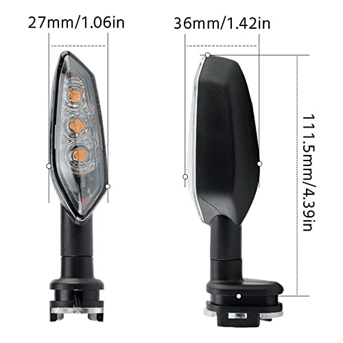 YOMTOVM Motocicleta 2 peças 3 LEDs Indicadores de Direção Lente Fumaça, Caixa ABS Preto Luz Constant