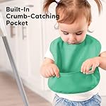 3-Pack Waterproof Baby Bibs for Eating - Lightweight Toddler Feeding Bibs with Large Food Catcher, Mess Proof, Food-Grade Baby Eating Essentials, Easy to Put On & Clean (Basics) - Image 5