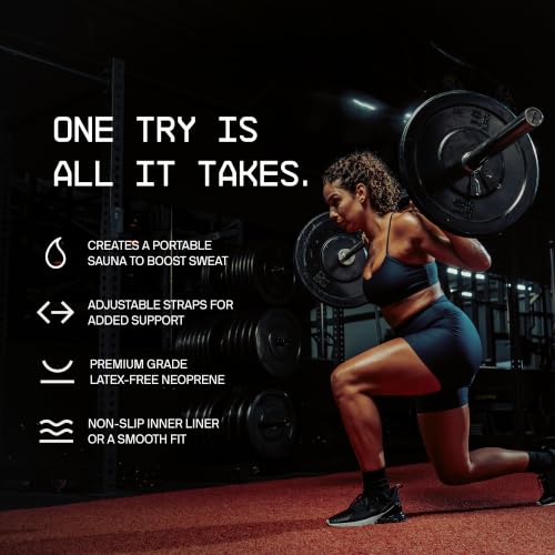 Image of Sports Research Sweet Sweat Waist Trimmer (Core Series) - Premium Sweat Enhancing Fitness Band for Women & Men - Adjustable Fit . Latex-Free Neoprene - Matte Black, Medium