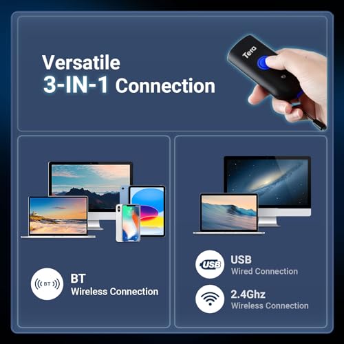 Image of Tera Barcode Scanner Wireless Portable: 1D Laser Mini Pocket Reader, 1100L