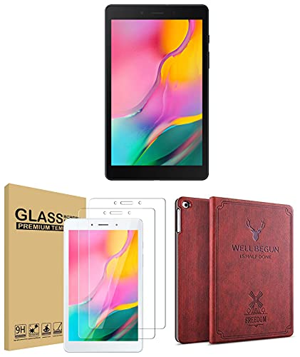 Image of Samsung Galaxy Tab A 8.0, Wi-Fi + 4G Tablet, 20.31 cm (8 inch), 2GB RAM, 32GB ROM Expandable, Slim and Light, Black + Cover + 2 Pack Tempered