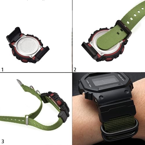 YOOSIDE Watch Strap for Casio G-Shock, Nylon with Stainless Steel Buckle Replacemment Wristband for G-Shock DW5600/DW-6900,GW-M5610/GW-5000 5035