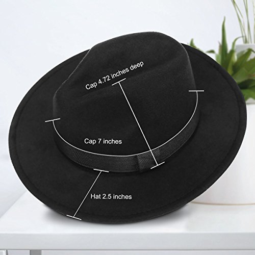 GrowGlow - Cappello Fedora - Donna Nero Nero