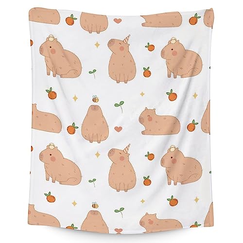 Blanket Gifts - 40"x50" Cute Throw for Kids, Girls - White Soft Fuzzy Blankets for Couch & Sofa