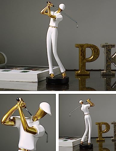 Estatua figurita golfista decoración moderna poliresina 9.6 in miniatura 4