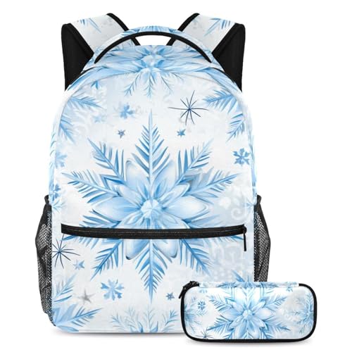 Sac d'école de Noël Snow J 2 pièces avec trousse pour ados voyage