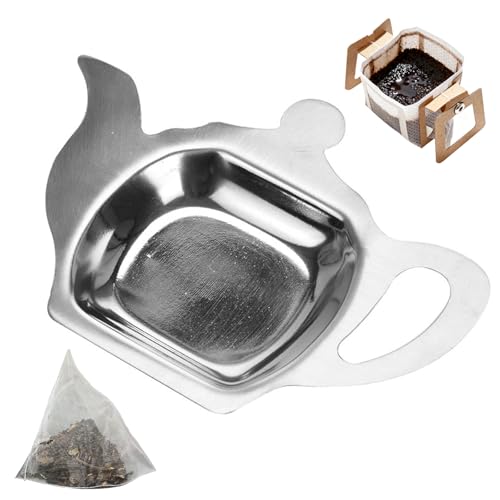 Tea Bag Tidy, Stainless Steel Tea Bag Holder for Used Tea Bags Practical Seasoning Dishes for Kitchen Counter Office Coffee Bar Accessories