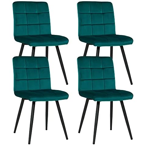 Duhome Esszimmerstuhl 4er Set Samt Polsterstuhl Retro Design Wohnzimmerstuhl Cover