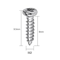 Vista 3 de Paquete de 100 tornillos autorroscantes de cabeza redonda Phillips de acero inoxidable M2 x 0.315 in