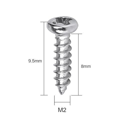 Miniatura 4 de Paquete de 100 tornillos autorroscantes de cabeza redonda Phillips de acero inoxidable M2 x 0.315 in