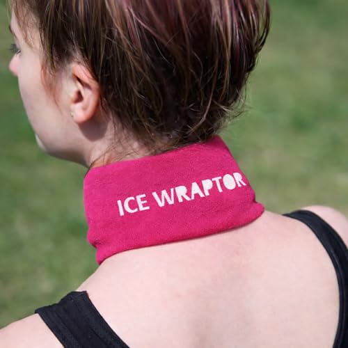 Image of ICE WRAPTOR Cooling Bandana Neck Wrap with 6 Reusable Ice Packs Pink - Adjustable Cold Therapy Wrap for Neck, Head & Joint Pain Relief - Portable Cooling Wrap with 6 Cryosheet Inserts