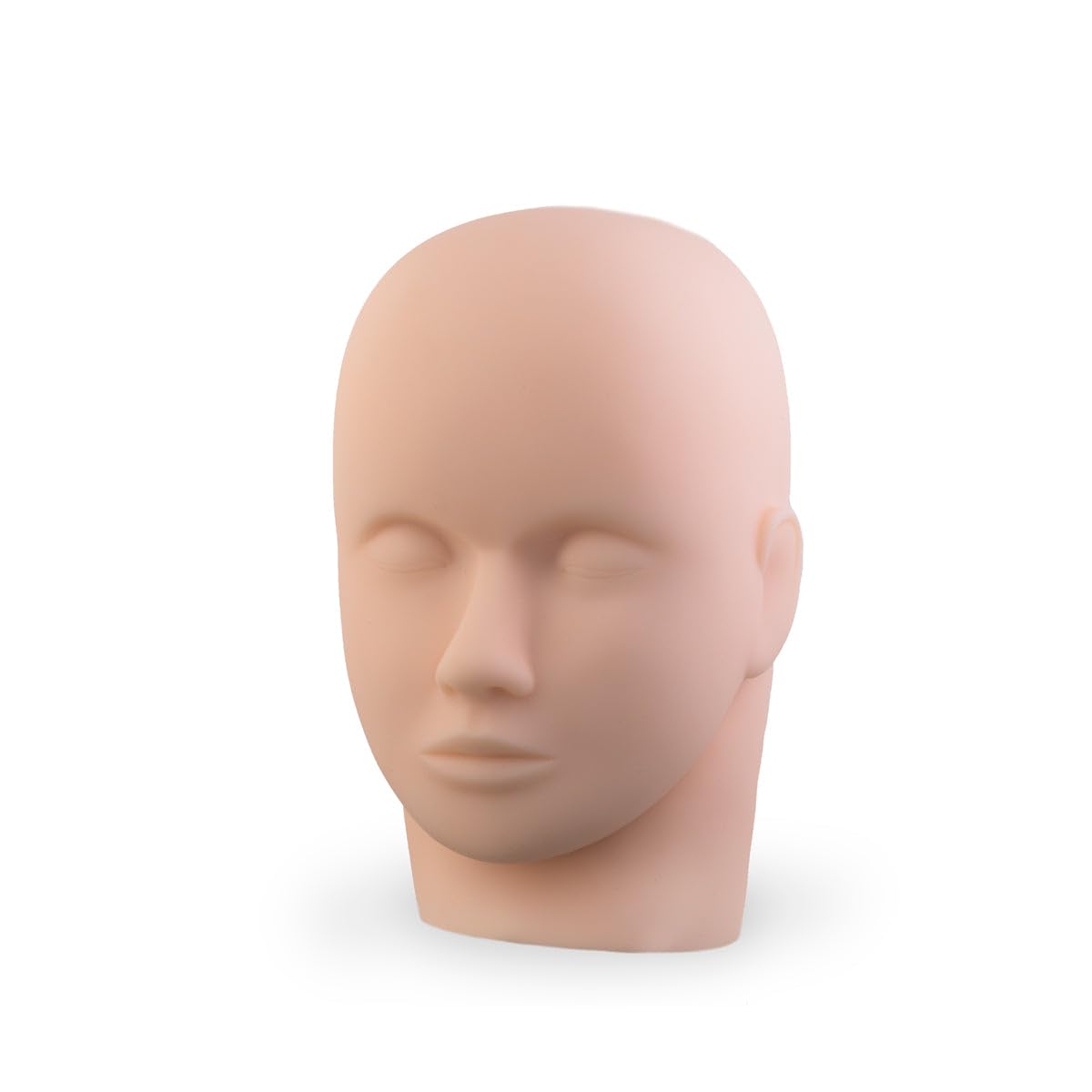Training Mannequin Head/Practice Training Head,for Make Up and Lash Extention,Cosmetology Doll Face Head,Soft-Touch Rubber Practice Head,Easy to Clean by Skincare Essential Oil.