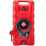 VEVOR Fuel Caddy, 15 Gallon, Fuel Tank Container with Gravity & Hand Pump Modes, Portable Fuel Tank with Wheels, 10 ft Delivery Hose & Manual Pump, Gas Caddy for Motorboats, ATVs, Gasoline & Diesel