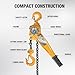 YELLOW JACKET 1.5 Ton Manual Lever Chain Hoist, G80 Galvanized Carbon Steel with Weston Double-Pawl Brake, Chain Come Along and Safety Measures for Chain Fall