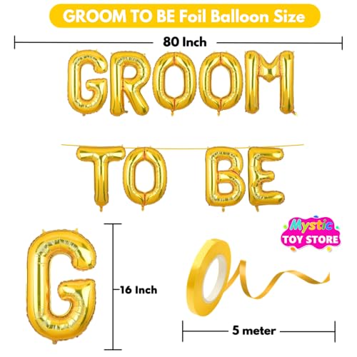 Image of Groom To Be Banner Gold for Wedding Home Boys Foil Balloon Decoration Decor Celebration Golden