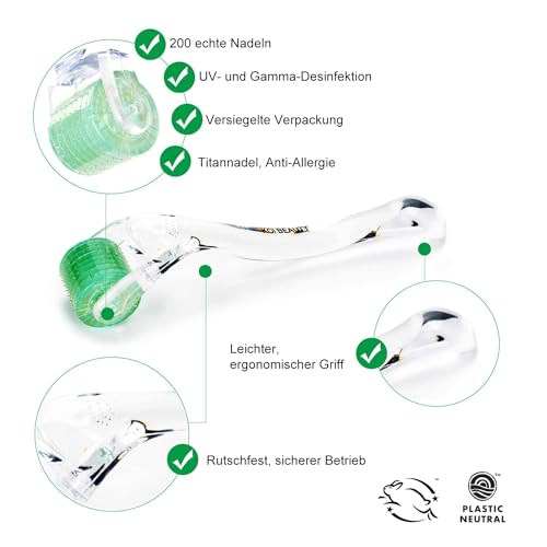 Dermaroller Koi Beauty 1,5 mm mit 200 echten Nadeln
