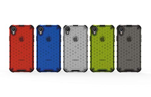 Image of Glasgow Back Case Cover Compatible with Apple iPhone XR (Honeycomb Pattern) - Black