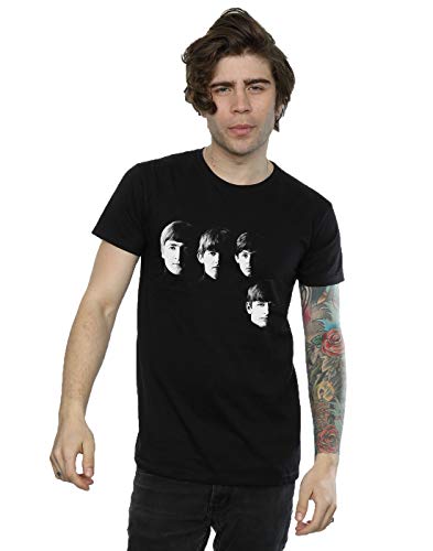 The Beatles Men's Four Heads T-Shirt X-Large Black