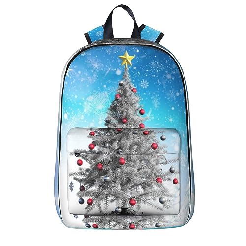Sac à dos imperméable motif sapins de Noël léger avec grand compartiment