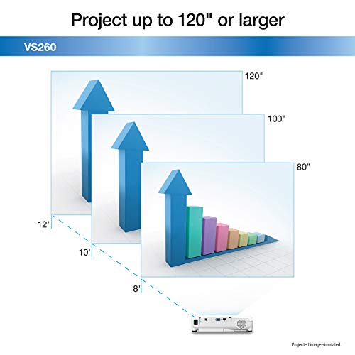Image of Epson VS260 3-Chip 3LCD XGA Projector, 3,300 Lumens Color Brightness, 3,300 Lumens White Brightness, HDMI, Built-in Speaker, 15,000:1 Contrast Ratio, Small