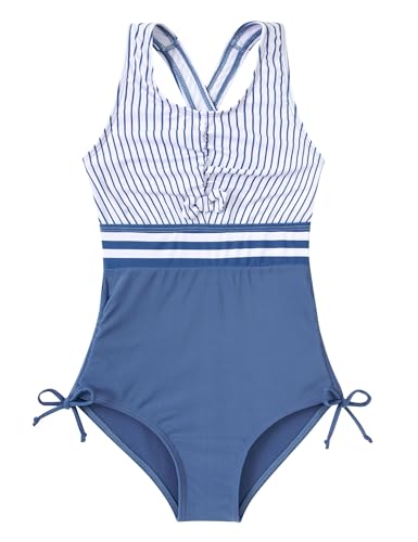 Image of BFUSTYLE Girls Swimsuit One Piece Bathing Suit 4-13 Years Sleeveless Beach Swimwear