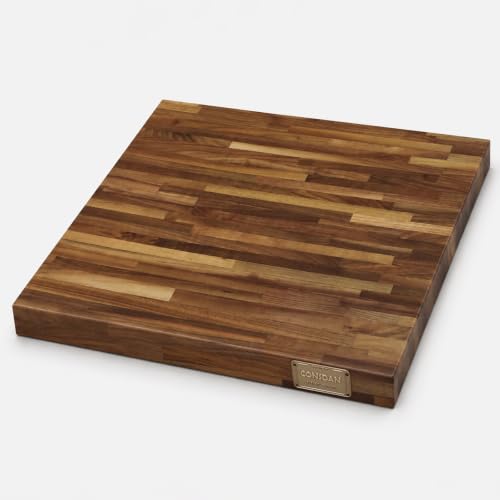 Image of CONSDAN Butcher Block Counter Top, Walnut Solid Hardwood Countertop, Wood Slabs for Kitchen, Reversible, Both Side Polished, Prefinished with Food-safe Oil, 1.5 inch Thickness, 36 inch L x 36 inch W