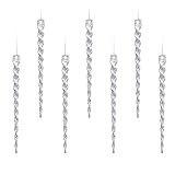AMS Plastic Christmas Sparkling Glitter Icicle Ornaments 30 Pieces Christmas Tree Decorations for We