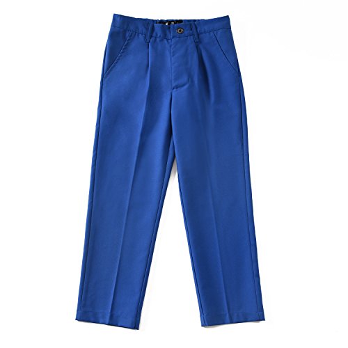 Yuanlu 4 Piece Formal Suits For Boys Vest And Pants Set With White Shirt And Tie Royal Blue Size 7 #TOP5