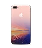Freessom Coque iphone 6 6s Silicone Demi Transparente Motif Paysage Fonce Mer Couleur Simple Chic Apple Dessin Drole Kawaii Fine Original Fantaisie Anti Choc Souple Cadeau Pas Cher