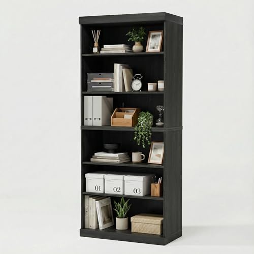 6 tier bookshelf in white oak veneer