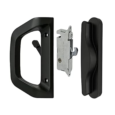 EASILOK Sliding Door Handle Set with Mortise Lock Heavy Duty Patio Door Handle Replacement Fits Door Thickness from 1-1/2 inch to 1-4/25 inch or 3-15/16 inch Screw Hole Spacing Non-Handed