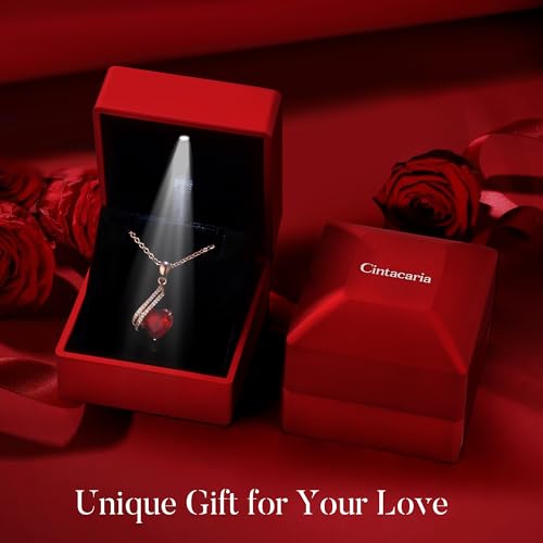 Necklaces Rose Gold Plated Infinity Love Heart Pendant Necklaces with Red Crystal, dainty trendy fashion Jewelry Gifts for women, unique Birthday Gifts for Her Mom Wife Girlfriend Daughter Girls…2