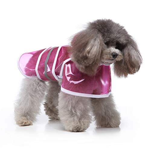 TEHAUX Capa de chuva para cães com capuz e faixa refletiva de segurança impermeável para animais de