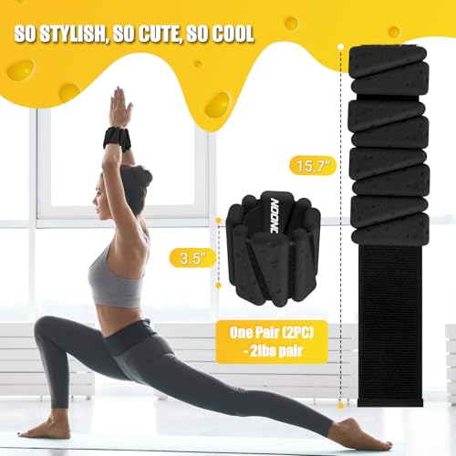Wrist Ankle Weights Bangles 4lb/2lb for Women, Adjustable Silicone Pilates Weights Bracelet, Heavy Duty Fasteners Wearable Arm & Leg Weights for Yoga, Pilates, Barre, Walking and Gym (Set of 2)4