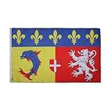 AZ FLAG   Drapeau Rhône Alpes   150x90 cm   Drapeau Rhônalpin 100% Polyester Avec Oeillets Métalliques Intégrés   Pavillon 110 g