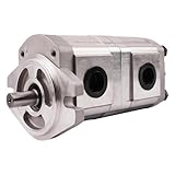 Hydraulic Tandem Double Gear Pump HGP-33A-F6/6R, 15.87mm Keyed Shaft, 25MPa 1800RPM, BSPT3/4 Inlet BSPT1/2 Outlet, for Industrial Construction Agricultural Lifting Automotive Hydraulic Systems