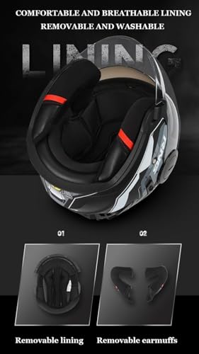 Casco Moto Jet Bluetooth Integrato Mezzo Casco,Vintage Scooter Jet Cascos Dot/Ece Omologato Con Doppia Visiera Caschi Da Moto Con Microfono Speaker Per Donna E Uomo Adulto 20,XL - 6