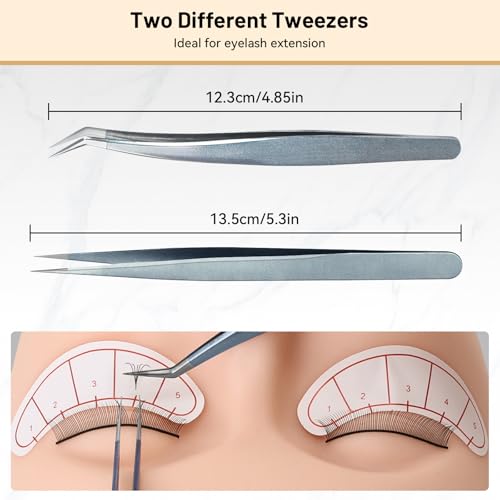 Kit extensions de cils avec tête de mannequin et 10 paires pour débutant