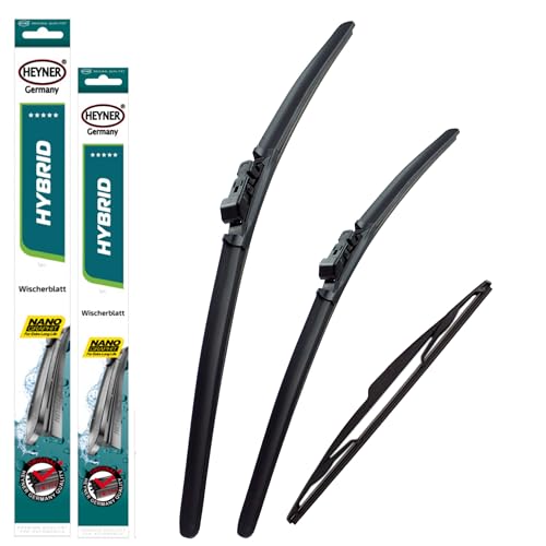 Image of Heyner Hybrid Windscreen Wiper Blades 28"12"10" Full Set Replacement Set Fits Renault Clio 2020-onwards HH2812TLB10L
