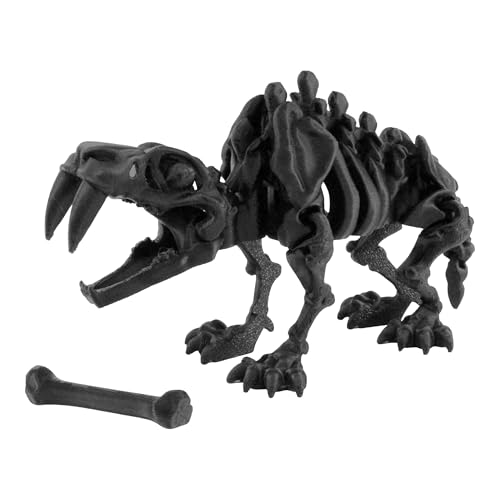 PowerTRC 3D Printed Skeleton Sabertooth Tiger – Prehistoric Collectible Articulating Dinosaur 3D Figurine Desk Decoration for Adults, Made in USA