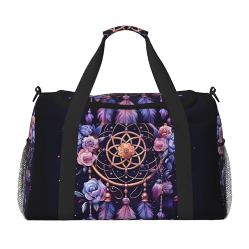 Purple Dream Catcher Duffle Bag Foldable Travel Tote Bag Carry On Large Weekender Overnight Bags Waterproof Gym Bag For Women Men2