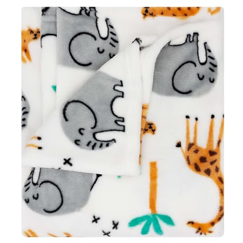 Image of Flannel Toddler Blanket - 50 inchx40 inch Soft Kids Throw for Boys & Girls - Perfect for Naptime, Travel & Bedding (Jungle)