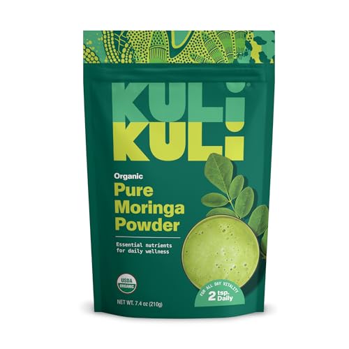 Kuli Kuli Moringa Oleifera Organic Leaf Powder & Green Smoothie, 100% Pure USDA Certified & Non-GMO