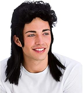 Wicked Costumes 1980's Mullet Redneck Hillbilly Southern Hairstyle Wig - Black