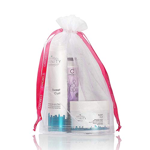 D.VINITY Kit Belleza Sweet Curl - Pack Regalo para Mujer, Rizos Definidos, Champú + Mascarilla + Gel Acondicionador, Hidrata y Repara, Cabellos Rizados, Desenreda, Keratina Cover