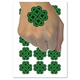 Celtic Shamrock Knot Silhouette Temporary Tattoo Water Resistant Fake Body Art Set Collection - 15 2' Tattoos (1 Sheet)