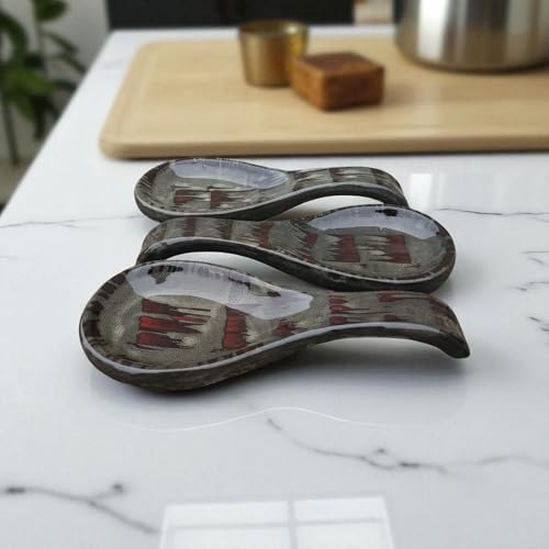 Image of Malaikah Ceramic Spoon Rest Pack of 3 for Home, Kitchen, Dining, Kitchen Decor & Gifting