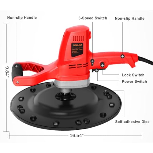 Lfhelper Electric Trowel, Wall Polishing Machine, Electric Plaster Mortar Cement Putty Trowel, Handheld Wall Smoothing Polishing Machine - Thumbnail 4